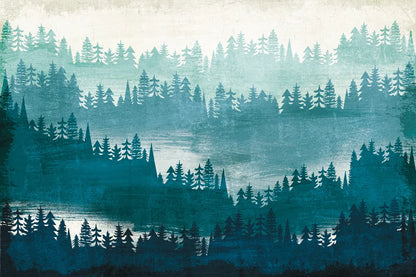 Mountainscape Blue by Michael Mullan. SKU 22466i. Archival Giclee Fine art print for wall decor.