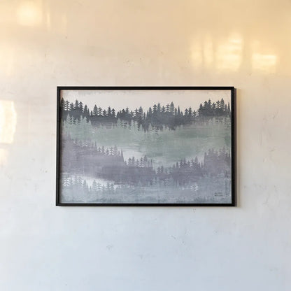Mountainscape Blush by Michael Mullan. shown as a paper print in a black flame. Available as a archival giclee rolled canvas, fine art paper, or poster print. SKU 56353i.