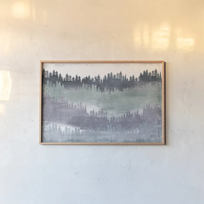 Mountainscape Blush by Michael Mullan. shown as a paper print in a natural frame. Available as a archival giclee rolled canvas, fine art paper, or poster print. SKU 56353i.