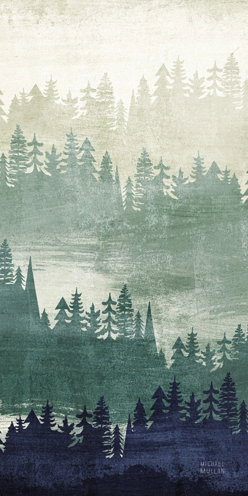 Mountainscape Navy Panel II by Michael Mullan