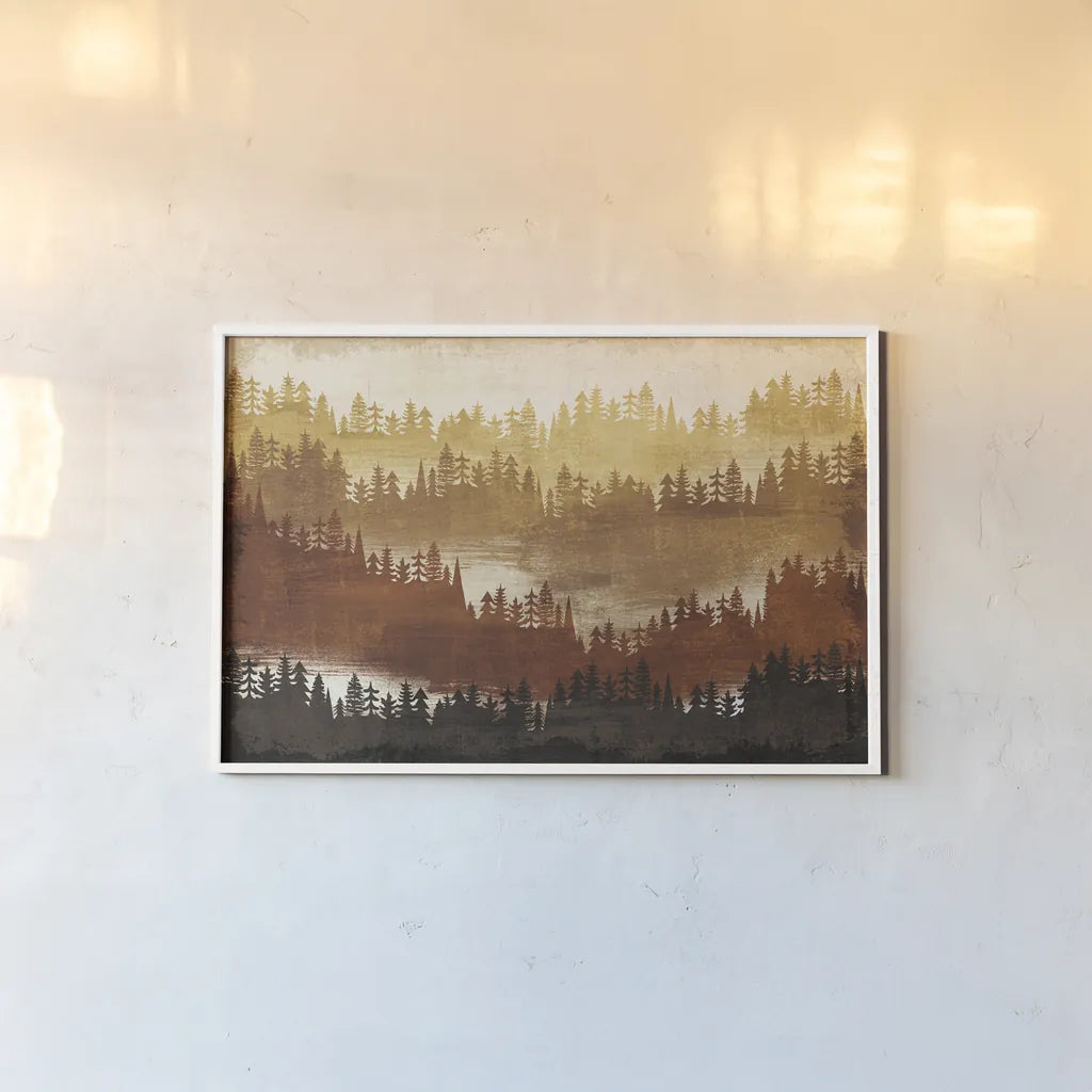 Mountainscape Spice by Michael Mullan. shown as a paper print in a white frame. Available as a archival giclee rolled canvas, fine art paper, or poster print. SKU 22468i.