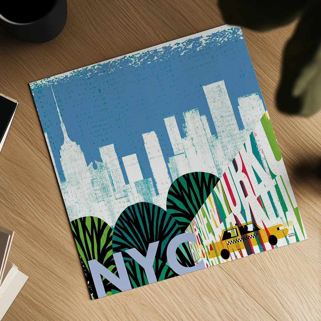 New York City Life NYC by Michael Mullan. Shown as a detailed flat fine art print, highlighting archival giclee quality. Available as an archival giclee rolled canvas, fine art paper, or poster print. SKU 22996a.