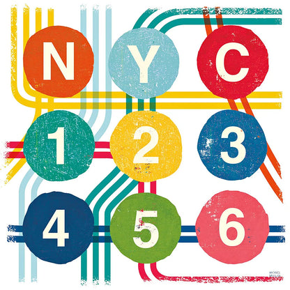 New York City Life Subway by Michael Mullan. SKU 22999a. Archival Giclee Fine art print for wall decor.