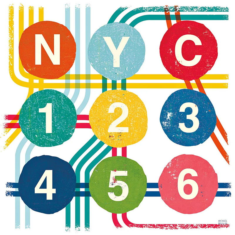 New York City Life Subway by Michael Mullan. SKU 22999a. Archival Giclee Fine art print for wall decor.