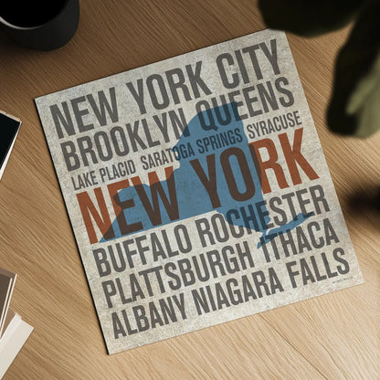 New York V2 by Michael Mullan. Shown as a detailed flat fine art print, highlighting archival giclee quality. Available as an archival giclee rolled canvas, fine art paper, or poster print. SKU 18070a.