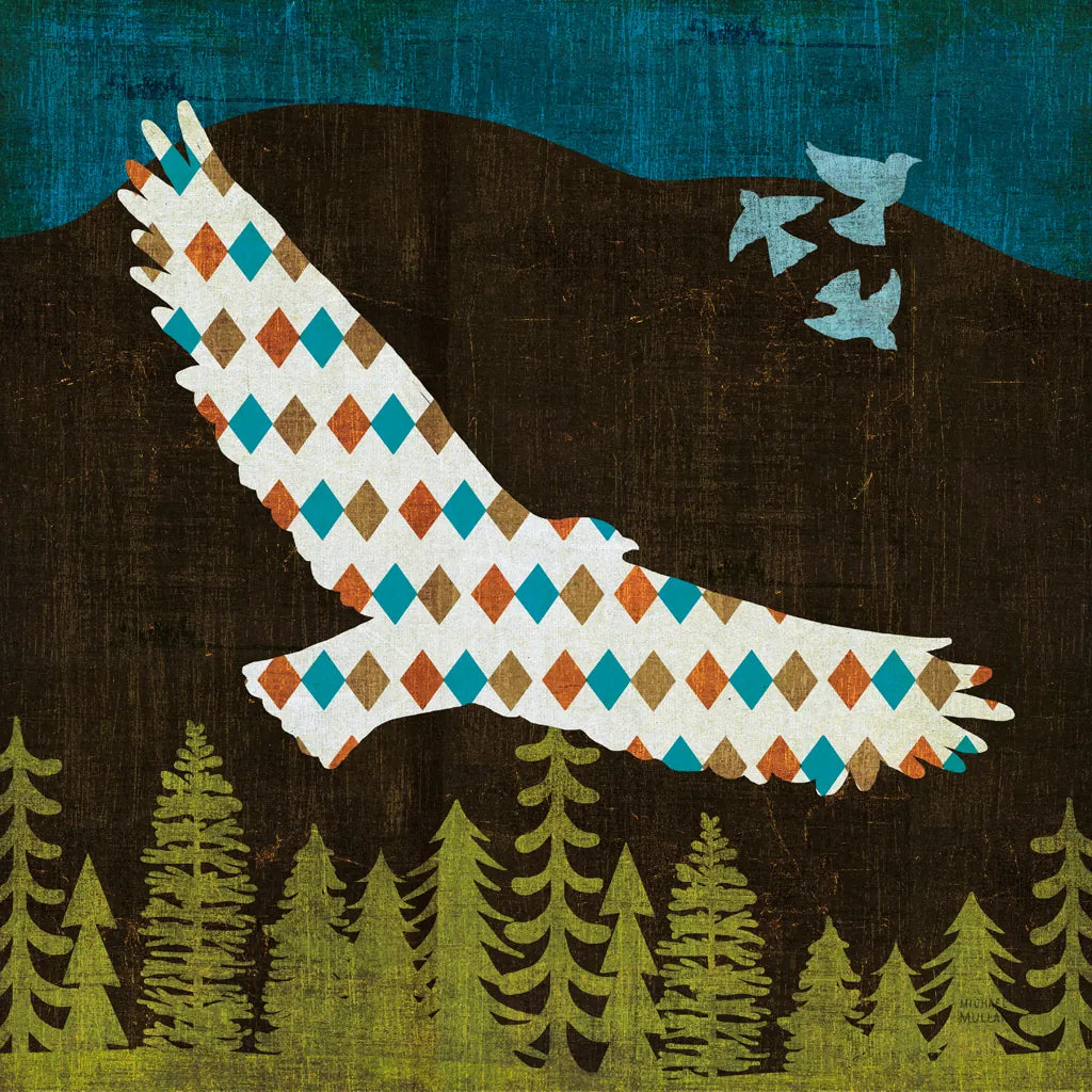 Nighttime Dwellers Eagle by Michael Mullan. SKU 50521a. Archival Giclee Fine art print for wall decor.