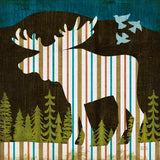 Nighttime Dwellers Moose by Michael Mullan. SKU 50522a. Archival Giclee Fine art print for wall decor.