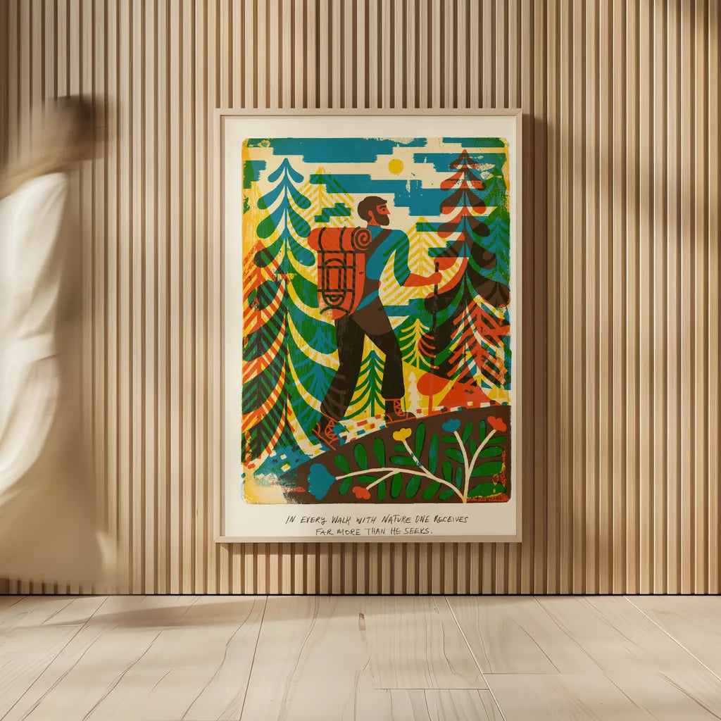 Outdoor Adventure I by Michael Mullan. shown as over sized large wall art. Available as an archival giclee rolled canvas, fine art paper, or poster print. SKU 101001h.