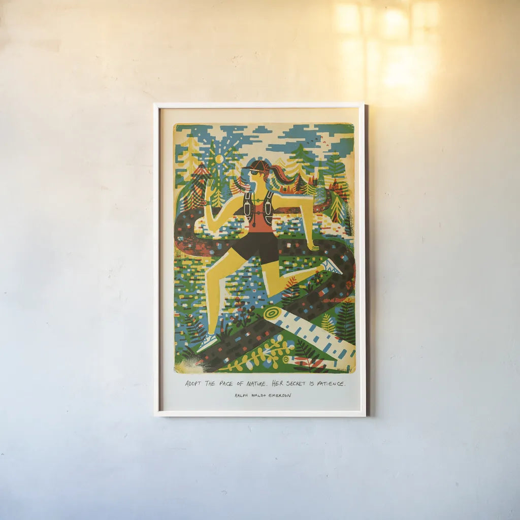 Outdoor Adventure III by Michael Mullan. shown as a paper print in a white frame. Available as a archival giclee rolled canvas, fine art paper, or poster print. SKU 101003h.