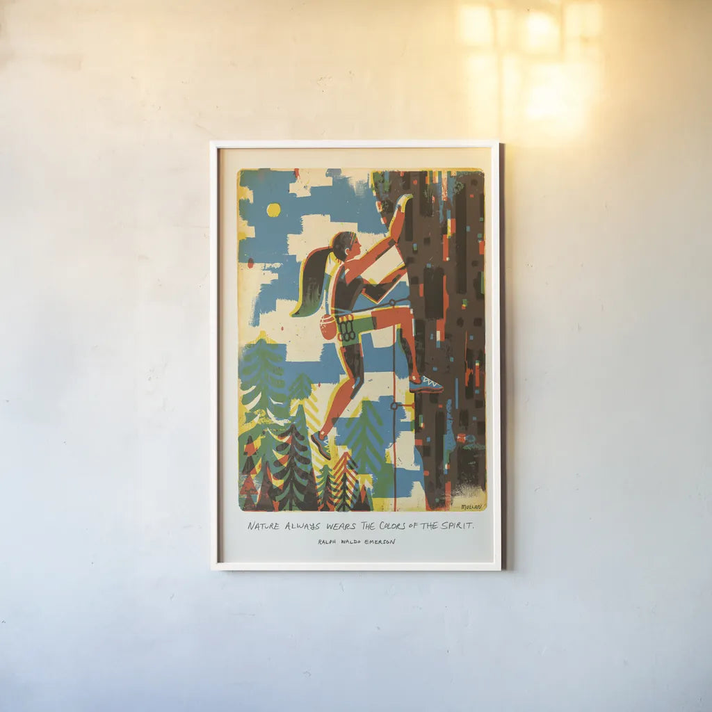 Outdoor Adventure IV by Michael Mullan. shown as a paper print in a white frame. Available as a archival giclee rolled canvas, fine art paper, or poster print. SKU 101004h.