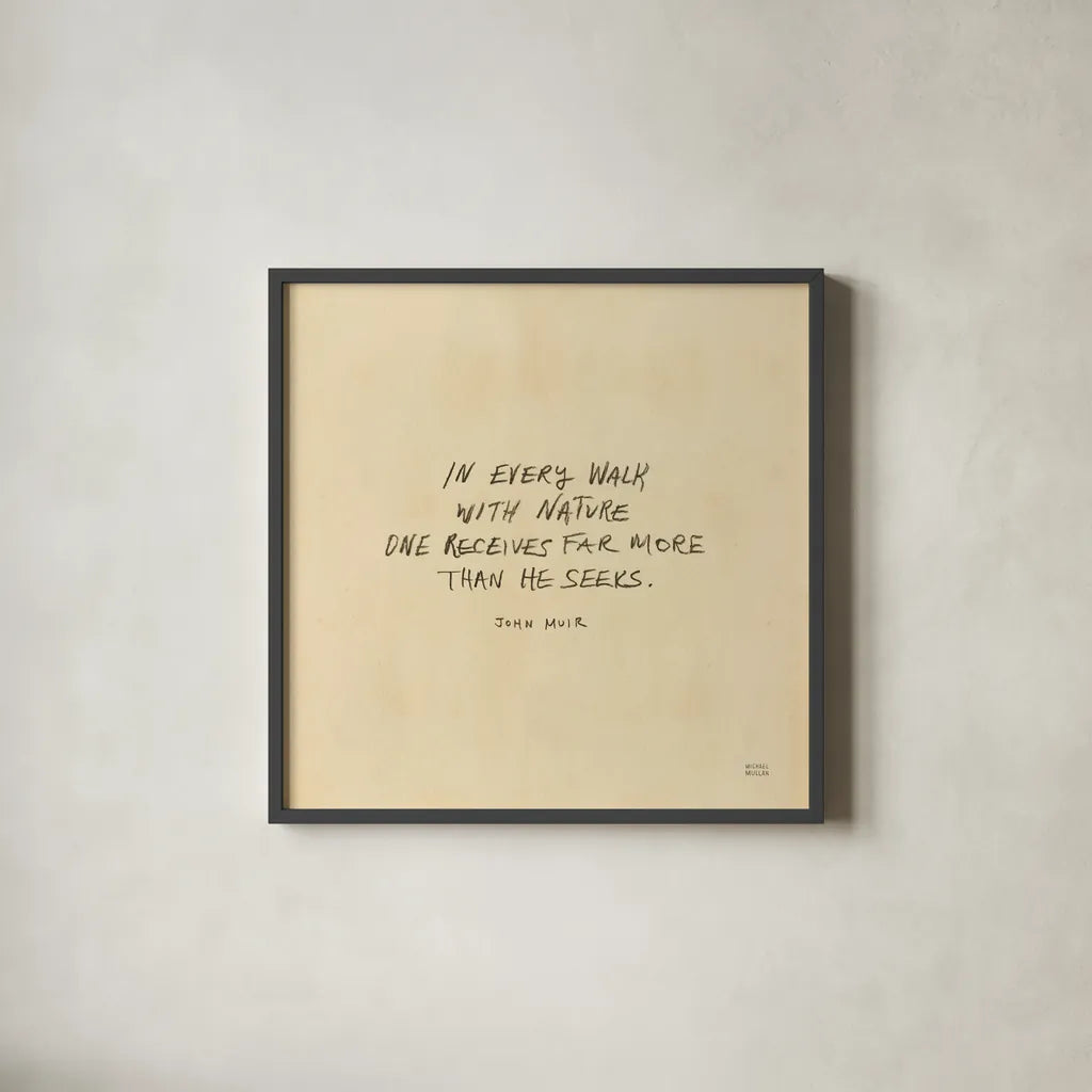 Outdoor Adventure V by Michael Mullan. Shown in a sleek black glass frame for a contemporary gallery look. Available as an archival giclee rolled canvas, fine art paper, or poster print. SKU 101005a.