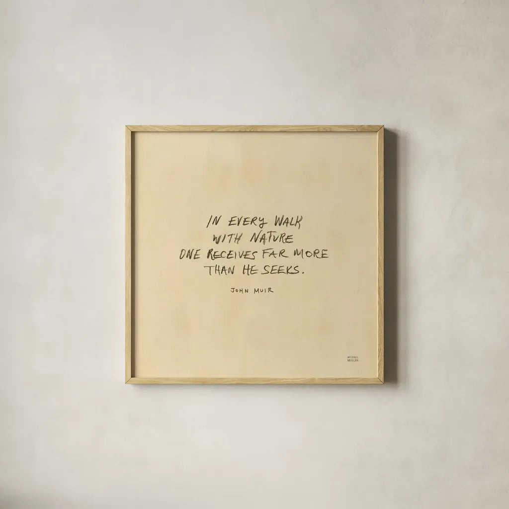 Outdoor Adventure V by Michael Mullan. Shown in a natural wood glass frame for a timeless modern aesthetic. Available as an archival giclee rolled canvas, fine art paper, or poster print. SKU 101005a.