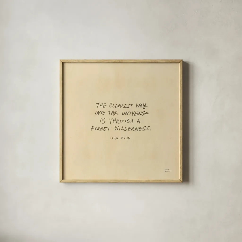 Outdoor Adventure VI by Michael Mullan. Shown in a natural wood glass frame for a timeless modern aesthetic. Available as an archival giclee rolled canvas, fine art paper, or poster print. SKU 101006a.