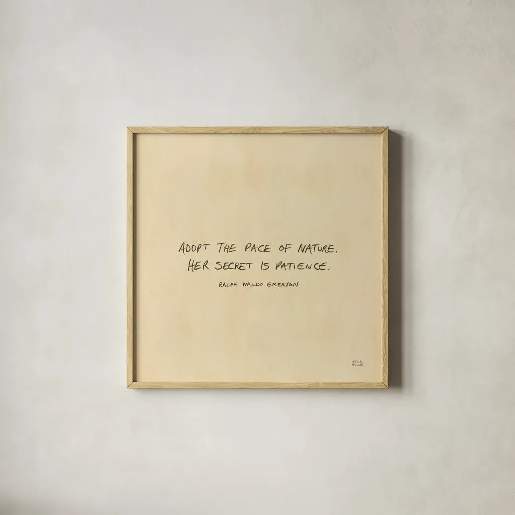 Outdoor Adventure VII by Michael Mullan. Shown in a natural wood glass frame for a timeless modern aesthetic. Available as an archival giclee rolled canvas, fine art paper, or poster print. SKU 101007a.