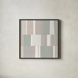 Pastel Abstract by Michael Mullan. Shown in a sleek black glass frame for a contemporary gallery look. Available as an archival giclee rolled canvas, fine art paper, or poster print. SKU 33781a.