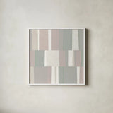 Pastel Abstract by Michael Mullan. Shown in a crisp white glass frame for a clean and minimalist style. Available as an archival giclee rolled canvas, fine art paper, or poster print. SKU 33781a.