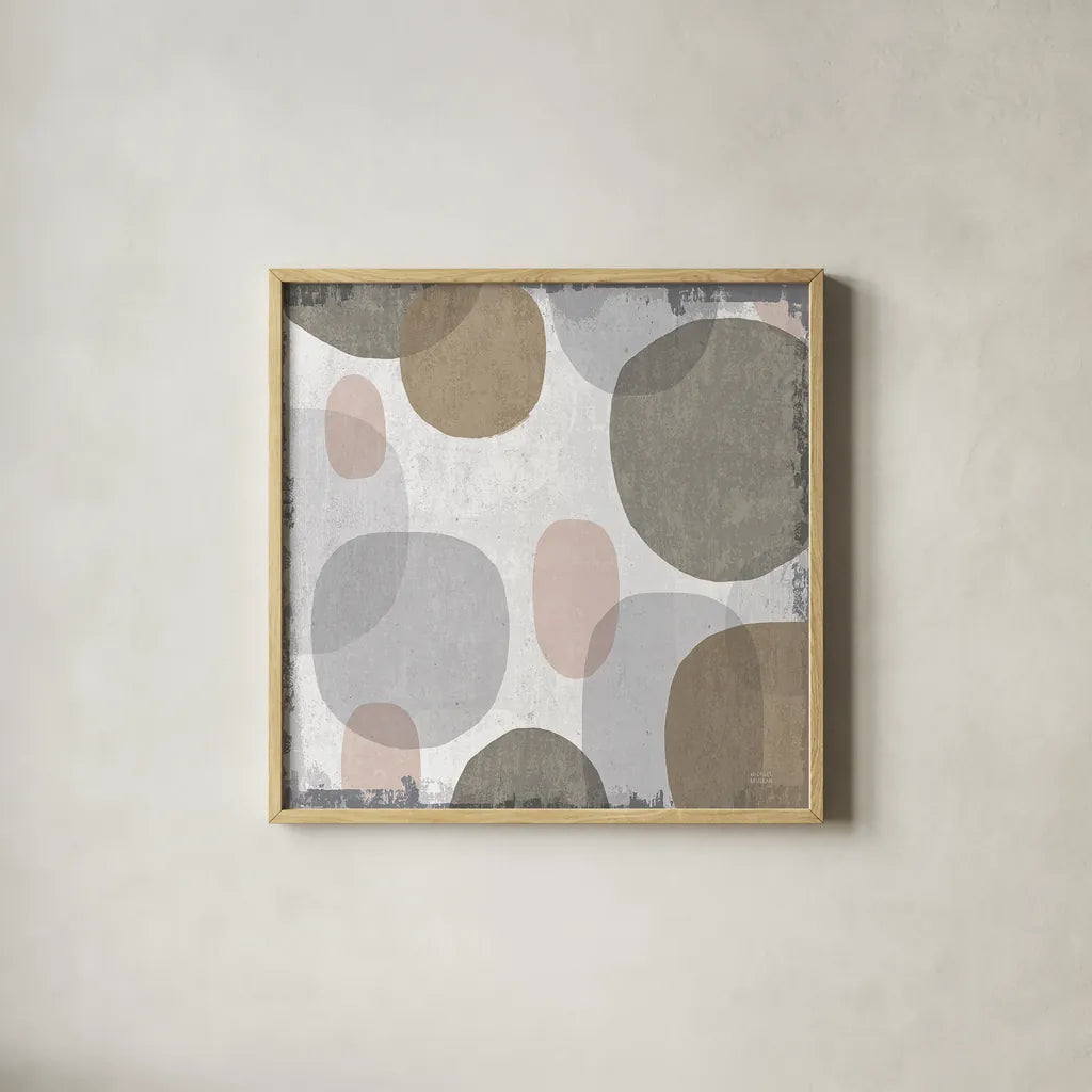 Pastel Drips I by Michael Mullan. Shown in a natural wood glass frame for a timeless modern aesthetic. Available as an archival giclee rolled canvas, fine art paper, or poster print. SKU 33783a.