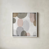 Pastel Drips II by Michael Mullan. Shown in a crisp white glass frame for a clean and minimalist style. Available as an archival giclee rolled canvas, fine art paper, or poster print. SKU 33784a.