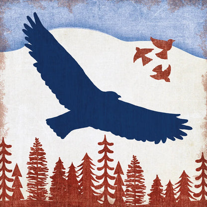 Patriotic Woodland Eagle by Michael Mullan. SKU 66094a. Archival Giclee Fine art print for wall decor.