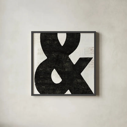 Punctuated Black Square  III by Michael Mullan. Shown in a sleek black glass frame for a contemporary gallery look. Available as an archival giclee rolled canvas, fine art paper, or poster print. SKU 9039a.