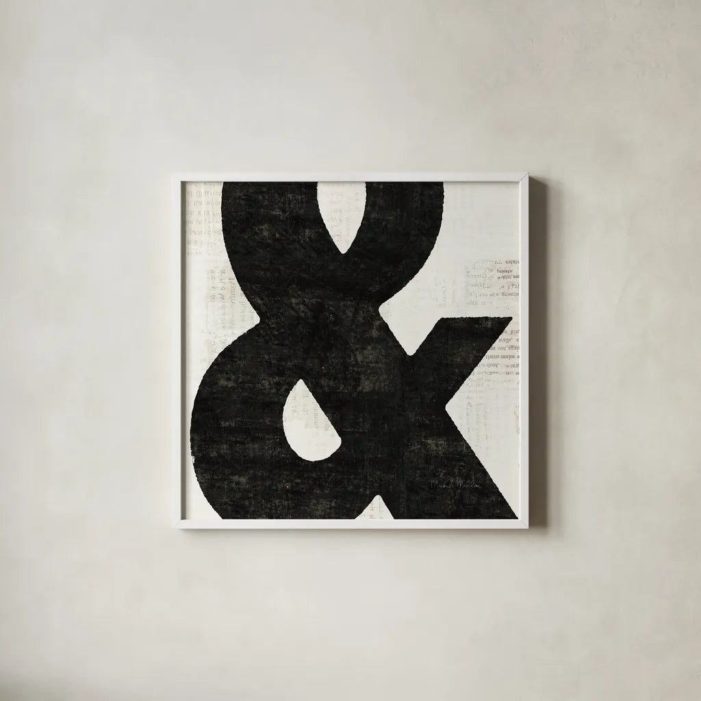Punctuated Black Square  III by Michael Mullan. Shown in a crisp white glass frame for a clean and minimalist style. Available as an archival giclee rolled canvas, fine art paper, or poster print. SKU 9039a.