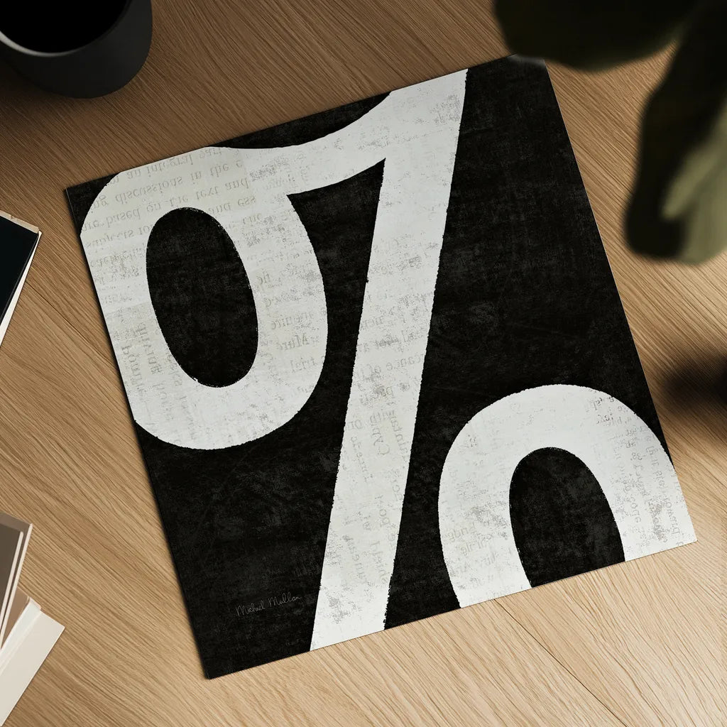 Punctuated Black Square IV by Michael Mullan. Shown as a detailed flat fine art print, highlighting archival giclee quality. Available as an archival giclee rolled canvas, fine art paper, or poster print. SKU 9040a.