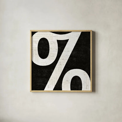 Punctuated Black Square IV by Michael Mullan. Shown in a natural wood glass frame for a timeless modern aesthetic. Available as an archival giclee rolled canvas, fine art paper, or poster print. SKU 9040a.