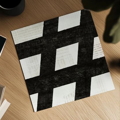 Punctuated Black Square IX by Michael Mullan. Shown as a detailed flat fine art print, highlighting archival giclee quality. Available as an archival giclee rolled canvas, fine art paper, or poster print. SKU 50694a.