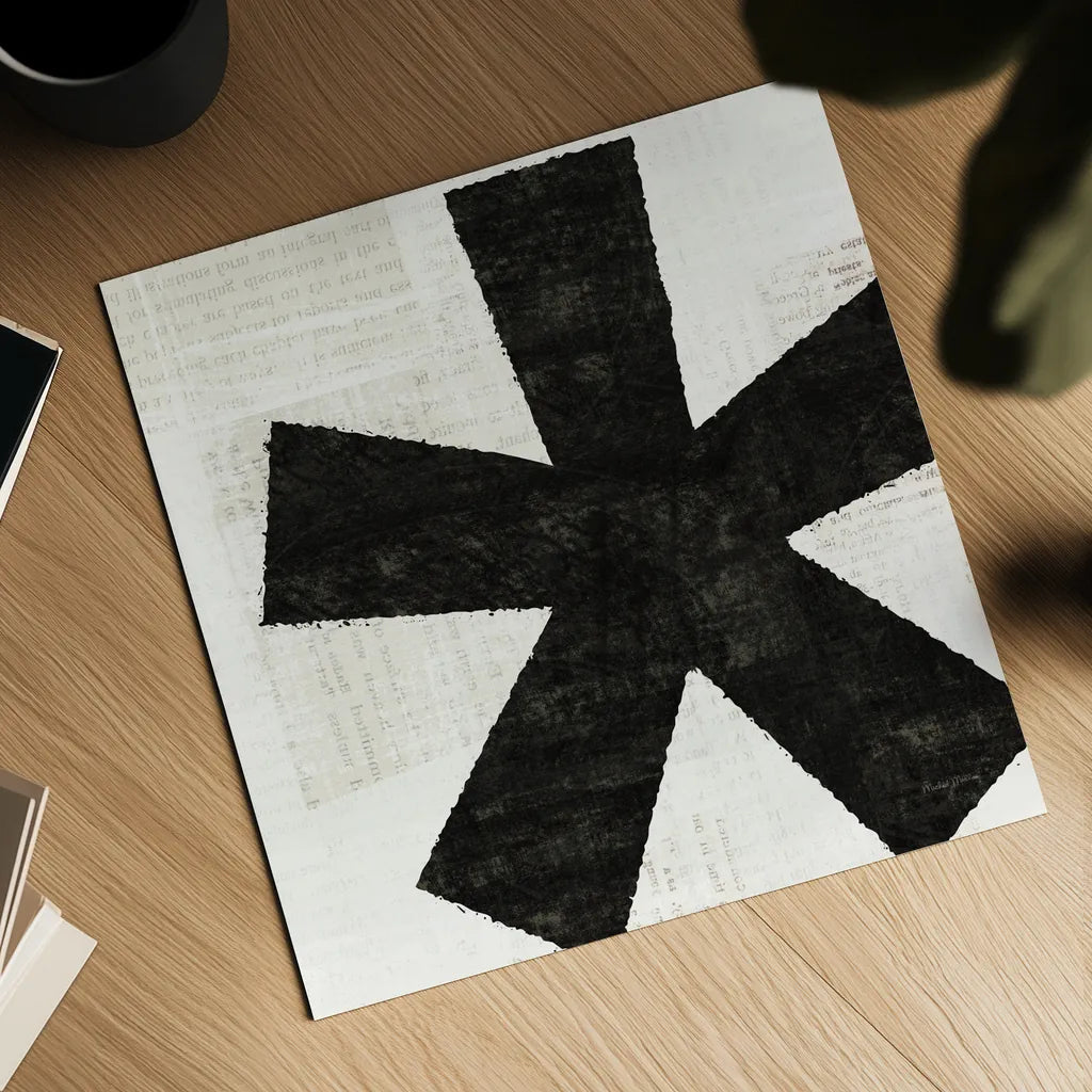 Punctuated Black Square VII by Michael Mullan. Shown as a detailed flat fine art print, highlighting archival giclee quality. Available as an archival giclee rolled canvas, fine art paper, or poster print. SKU 9115a.