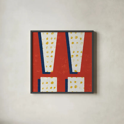 Punctuated Square I Bright by Michael Mullan. Shown in a sleek black glass frame for a contemporary gallery look. Available as an archival giclee rolled canvas, fine art paper, or poster print. SKU 56573a.