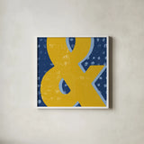 Punctuated Square II Bright by Michael Mullan. Shown in a crisp white glass frame for a clean and minimalist style. Available as an archival giclee rolled canvas, fine art paper, or poster print. SKU 56574a.