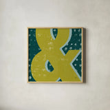 Punctuated Square II Retro by Michael Mullan. Shown in a natural wood glass frame for a timeless modern aesthetic. Available as an archival giclee rolled canvas, fine art paper, or poster print. SKU 50659a.