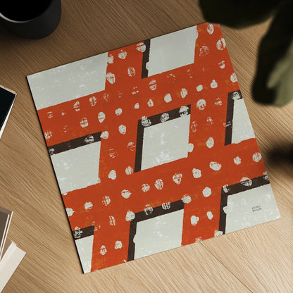 Punctuated Square IV Retro by Michael Mullan. Shown as a detailed flat fine art print, highlighting archival giclee quality. Available as an archival giclee rolled canvas, fine art paper, or poster print. SKU 9035a.