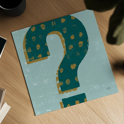 Punctuated Square VIII Retro by Michael Mullan. Shown as a detailed flat fine art print, highlighting archival giclee quality. Available as an archival giclee rolled canvas, fine art paper, or poster print. SKU 50663a.