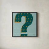 Punctuated Square VIII Retro by Michael Mullan. Shown in a sleek black glass frame for a contemporary gallery look. Available as an archival giclee rolled canvas, fine art paper, or poster print. SKU 50663a.