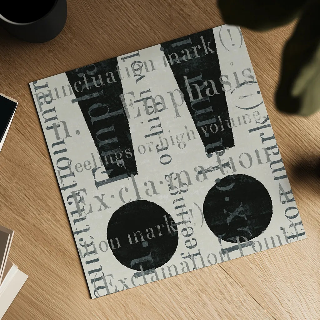 Punctuated Text I by Michael Mullan. Shown as a detailed flat fine art print, highlighting archival giclee quality. Available as an archival giclee rolled canvas, fine art paper, or poster print. SKU 9046a.