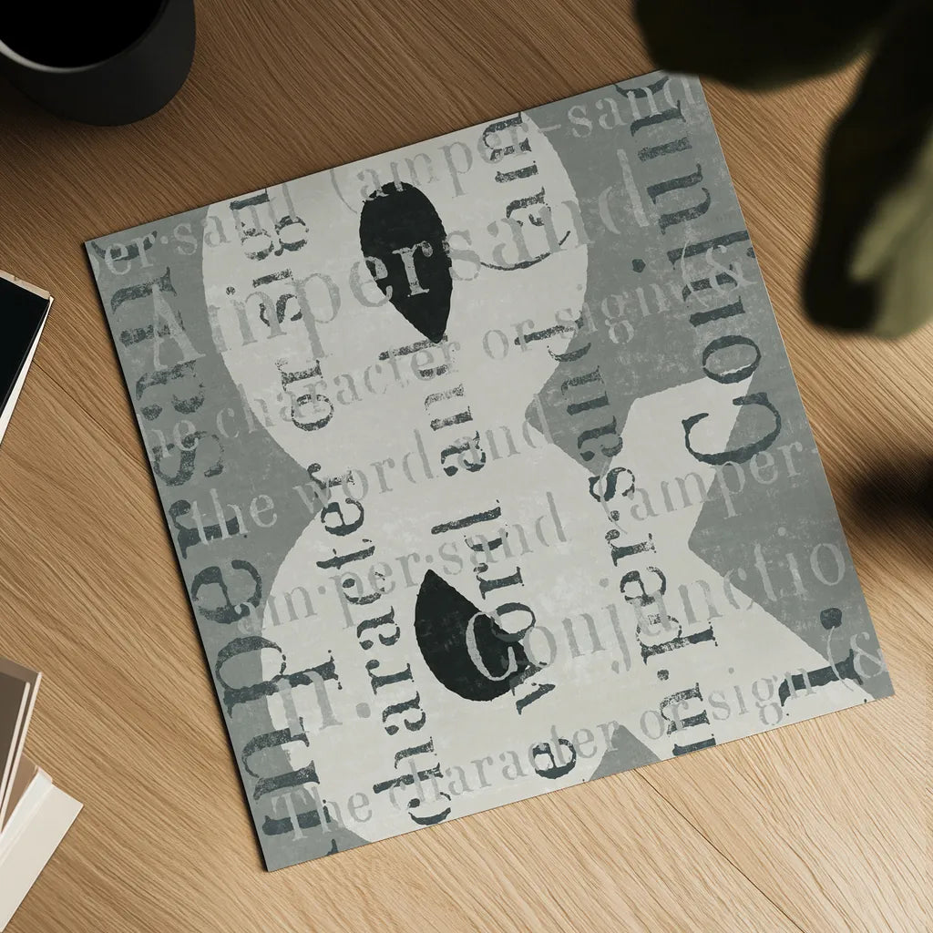 Punctuated Text II by Michael Mullan. Shown as a detailed flat fine art print, highlighting archival giclee quality. Available as an archival giclee rolled canvas, fine art paper, or poster print. SKU 9047a.