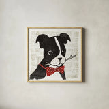 Puppy Love I by Michael Mullan. Shown in a natural wood glass frame for a timeless modern aesthetic. Available as an archival giclee rolled canvas, fine art paper, or poster print. SKU 8340a.