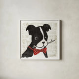Puppy Love I by Michael Mullan. Shown in a crisp white glass frame for a clean and minimalist style. Available as an archival giclee rolled canvas, fine art paper, or poster print. SKU 8340a.