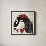 Puppy Love IV by Michael Mullan. Shown in a sleek black glass frame for a contemporary gallery look. Available as an archival giclee rolled canvas, fine art paper, or poster print. SKU 8343a.