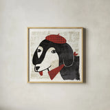 Puppy Love IV by Michael Mullan. Shown in a natural wood glass frame for a timeless modern aesthetic. Available as an archival giclee rolled canvas, fine art paper, or poster print. SKU 8343a.