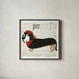 Puppy Love IX by Michael Mullan. Shown in a sleek black glass frame for a contemporary gallery look. Available as an archival giclee rolled canvas, fine art paper, or poster print. SKU 104069a.