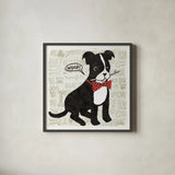 Puppy Love VI by Michael Mullan. Shown in a sleek black glass frame for a contemporary gallery look. Available as an archival giclee rolled canvas, fine art paper, or poster print. SKU 104066a.