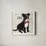 Puppy Love VI by Michael Mullan. Shown in a crisp white glass frame for a clean and minimalist style. Available as an archival giclee rolled canvas, fine art paper, or poster print. SKU 104066a.