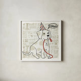 Puppy Love VIII by Michael Mullan. Shown in a crisp white glass frame for a clean and minimalist style. Available as an archival giclee rolled canvas, fine art paper, or poster print. SKU 104068a.