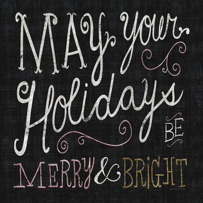 Quirky Christmas Merry and Bright Metallic by Michael Mullan. SKU 50313a. Archival Giclee Fine art print for wall decor.