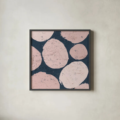 Raw Sienna IX Pink by Michael Mullan. Shown in a sleek black glass frame for a contemporary gallery look. Available as an archival giclee rolled canvas, fine art paper, or poster print. SKU 53729a.