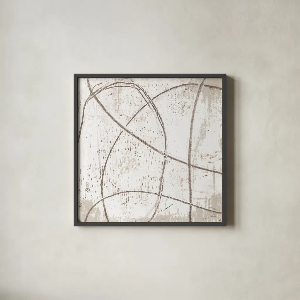 Raw Sienna X by Michael Mullan. Shown in a sleek black glass frame for a contemporary gallery look. Available as an archival giclee rolled canvas, fine art paper, or poster print. SKU 49884a.