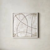 Raw Sienna X by Michael Mullan. Shown in a crisp white glass frame for a clean and minimalist style. Available as an archival giclee rolled canvas, fine art paper, or poster print. SKU 49884a.