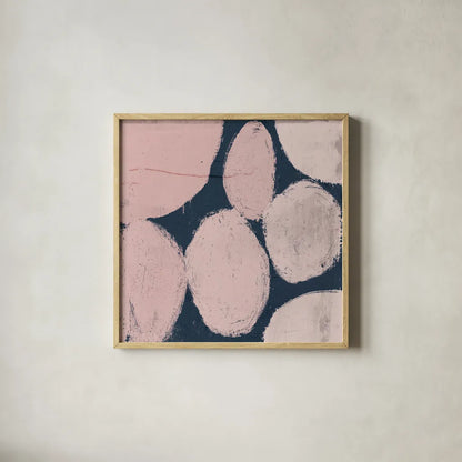 Raw Sienna XII Pink by Michael Mullan. Shown in a natural wood glass frame for a timeless modern aesthetic. Available as an archival giclee rolled canvas, fine art paper, or poster print. SKU 53730a.
